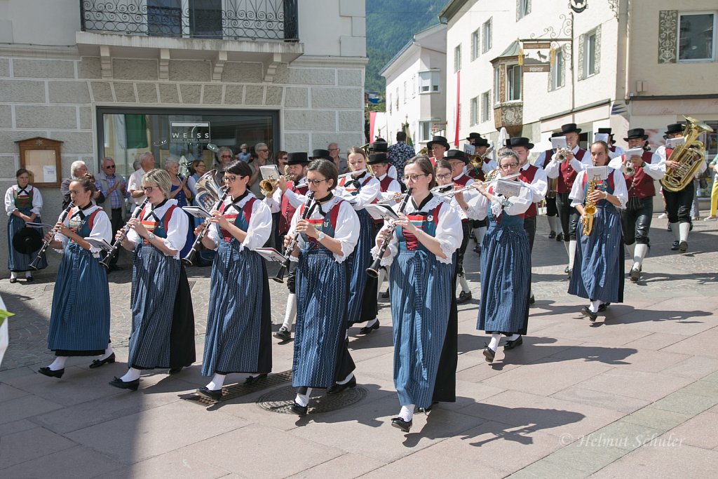 Musikkapelle Glurns bei der Feier 60 Jahre Wiedergründung der Schützenkompanie Schlanders